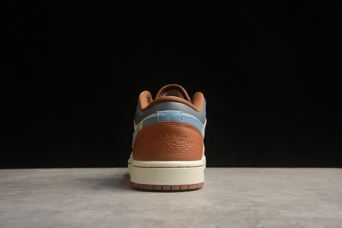 Air Jordan 1 Low SE Phantom Repaired Denim Swoosh FZ5042-041